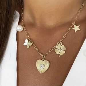 Jennifer Miller Yellow Gold Heart Charm Necklace​​
